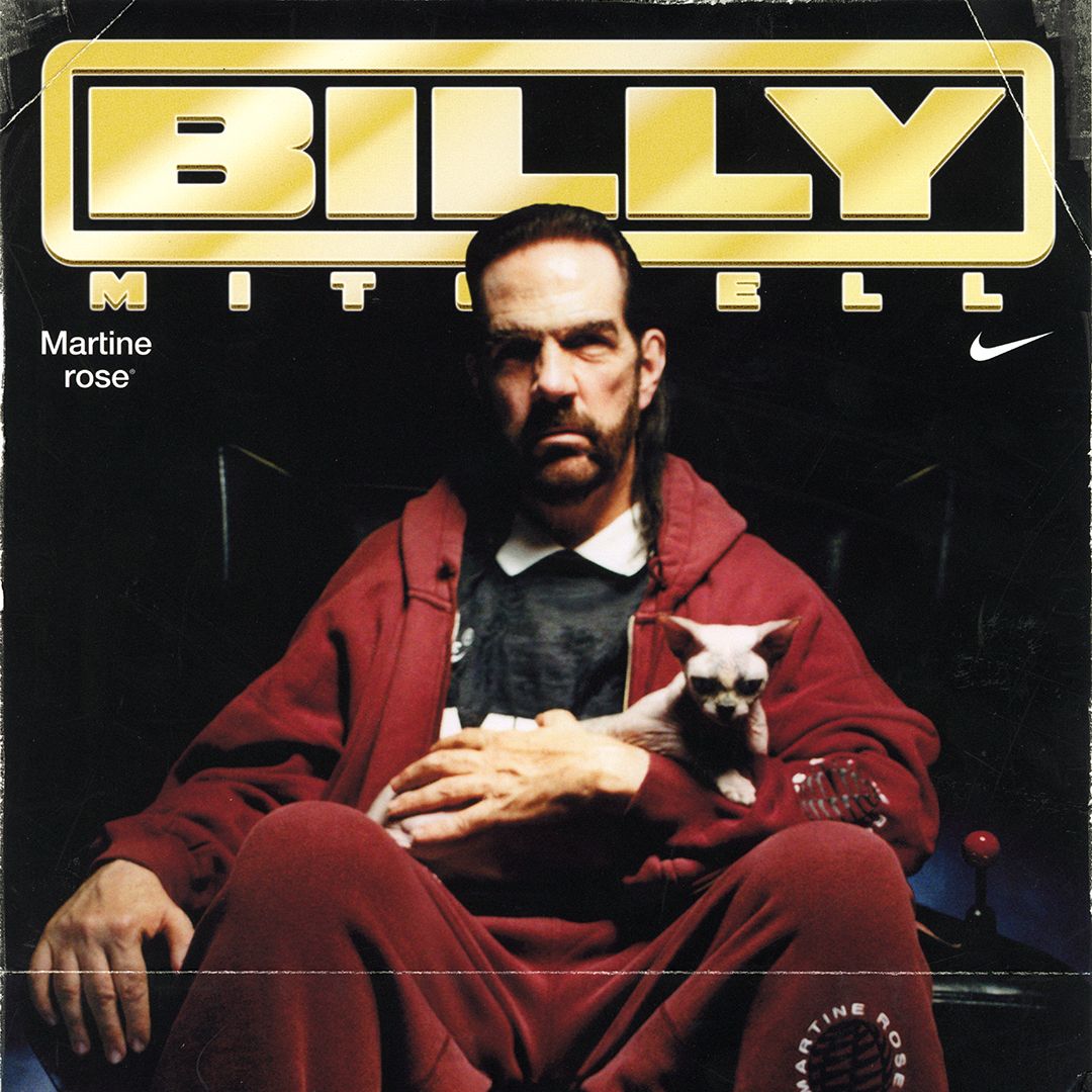 Chicken Nugget with Billy Mitchell in the Nike x Martine Rose campaign